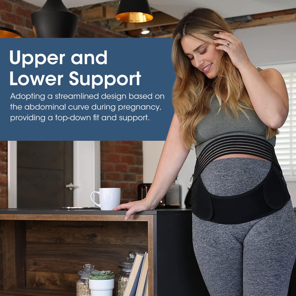 HANNEA Maternity Belt for Pregnancy Support with 4 in 1 Adjustable Design and Breathable Mesh | Fits 80–110cm Belly