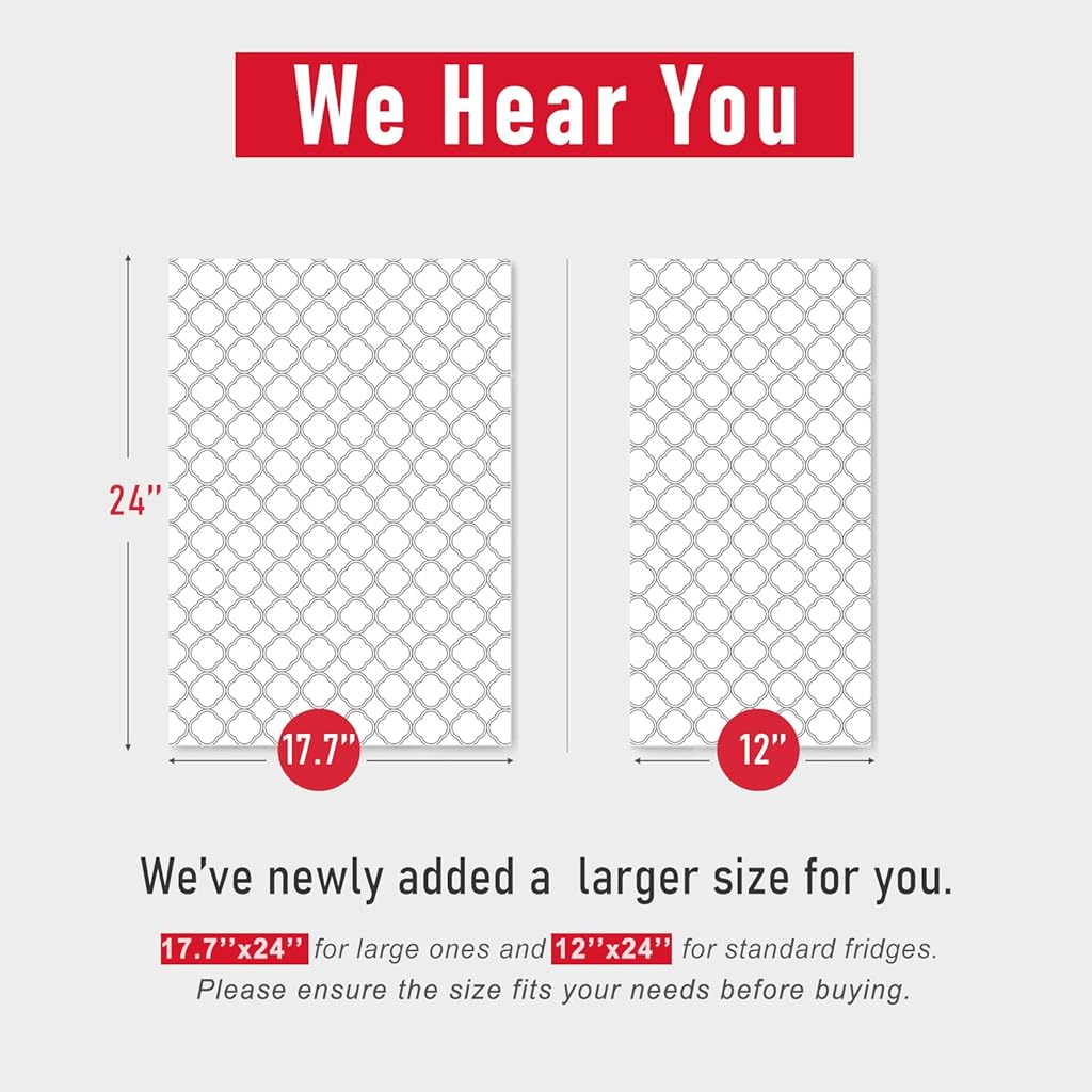 Supvox® 2-in-1 Fridge Mats and Fresh-Keeping Shelf Liners, Absorbs Excess Moisture, BPA-Free,6 Pack, 12