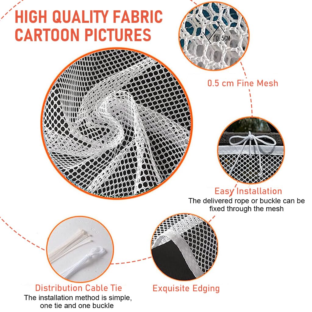 SNOWIE SOFT Baby Safety Net 9.8 ft x3.3 Ft Banister Guards Stairway Rail Net Polyester Stairway Baby Guards with 20 Zip Ties and 30Pcs Nylon Ties Safety Net for Indoor, Outdoor, Patios or Balcony Use