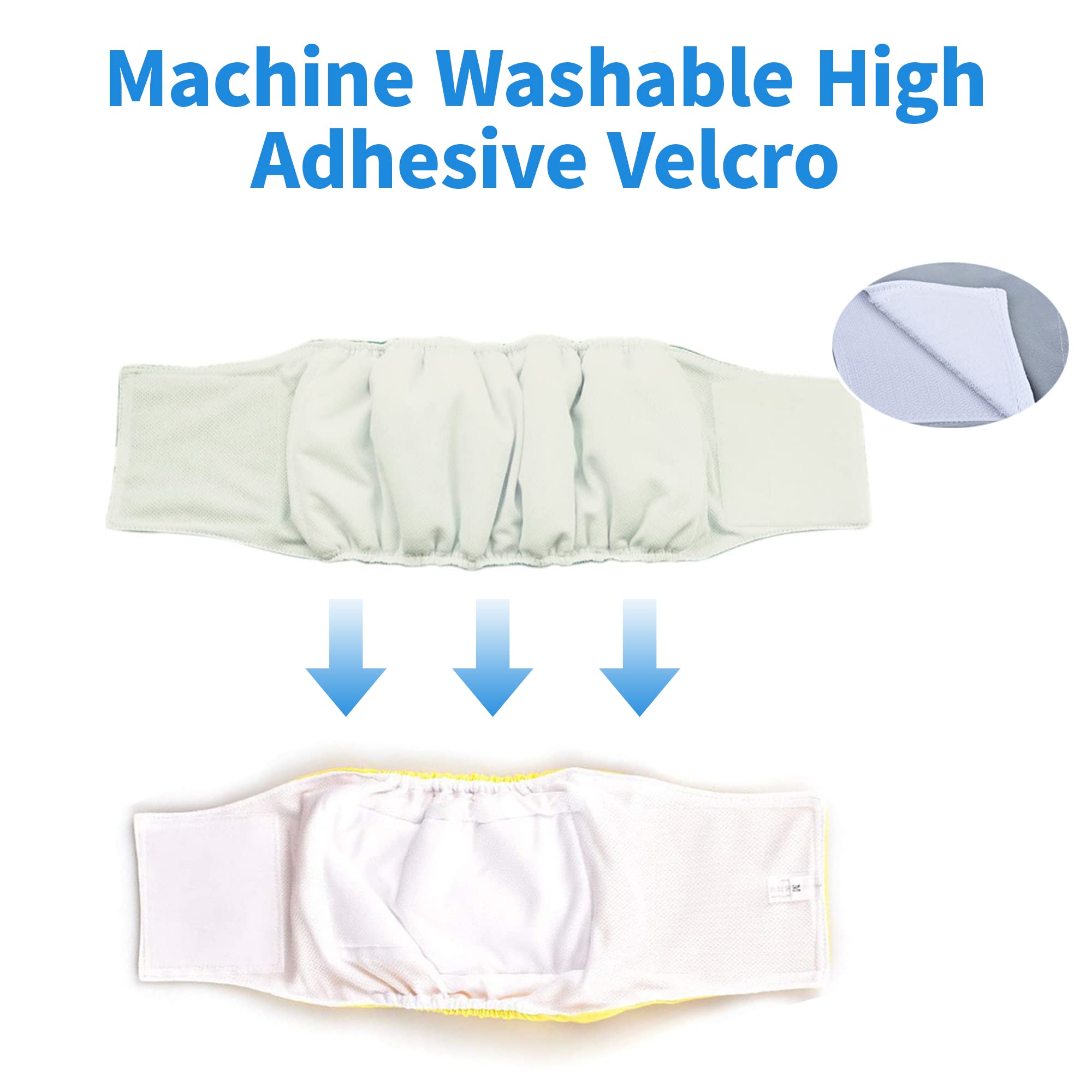 Qpets Dog Diapers Male 2 Pcs for Training and Incontinence with Absorbent Cotton Pad 20–25 in Waist | Washable Reusable Comfort Fit