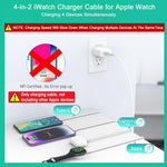 ZORBES® 4-in-2 Watch Charger for iPhone 14/13/12/11/Pro/Max/XR/XS/Pad/AirPods 1/2/3/Pro&iPad Series, iWatch Charger Smart Watch Charger for Apple Watch Charger for Apple Watch Series 1-8/SE1/SE2