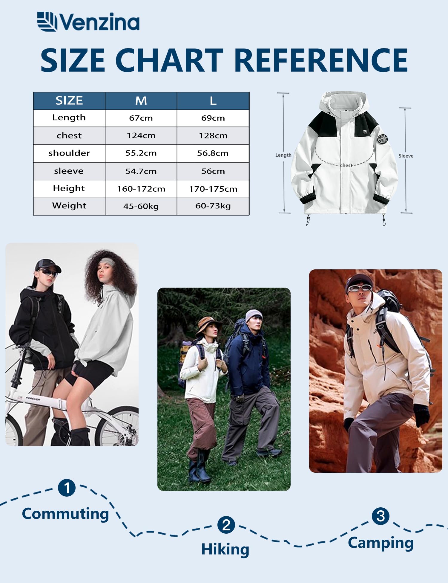 Venzina Women's Softshell Jacket for Hiking and Travel with DIY Patches | Waterproof Windproof Light Khaki