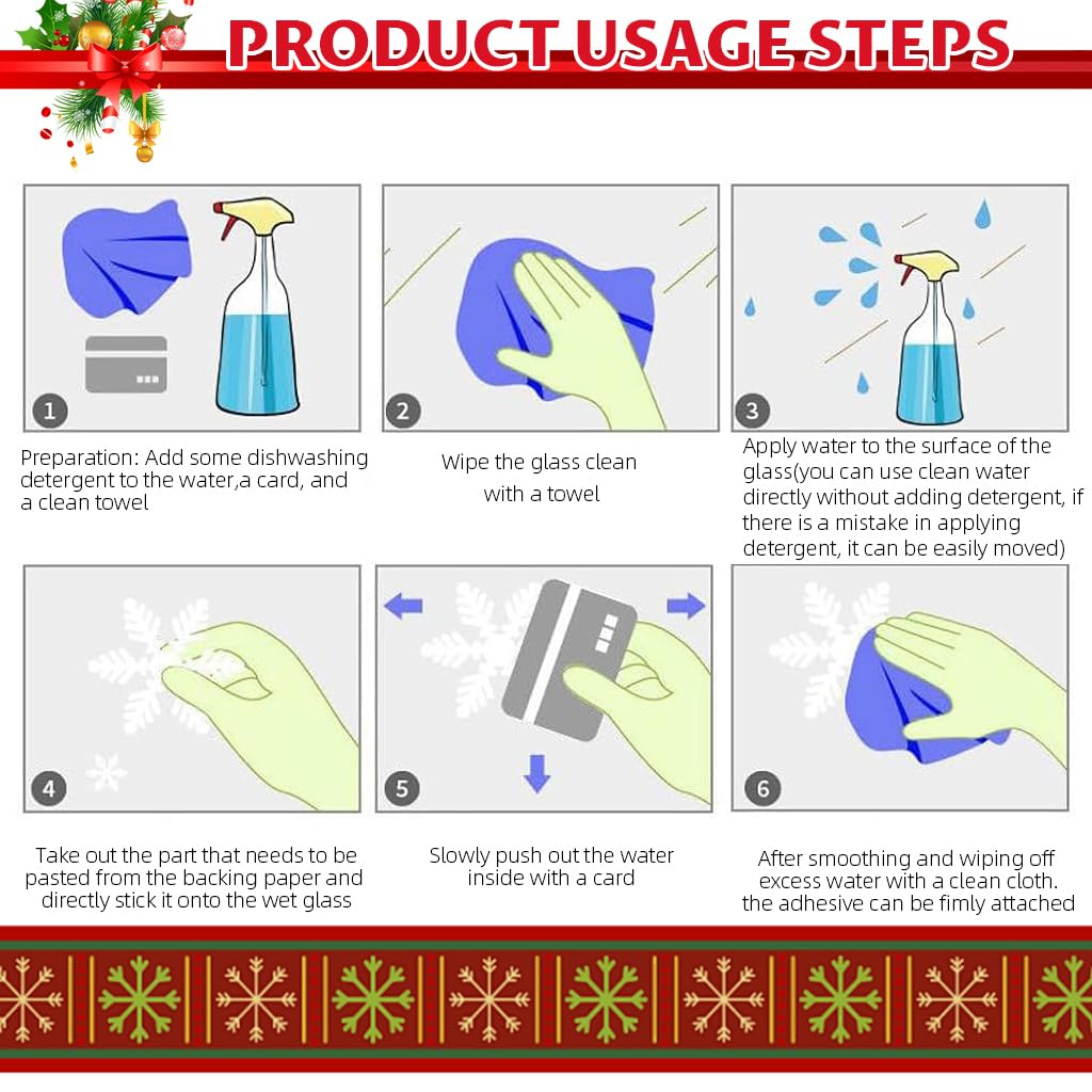 HASTHIP Snowman Window Clings for Christmas Decorations with Static Cling 45x60cm | Reusable Glass Stickers