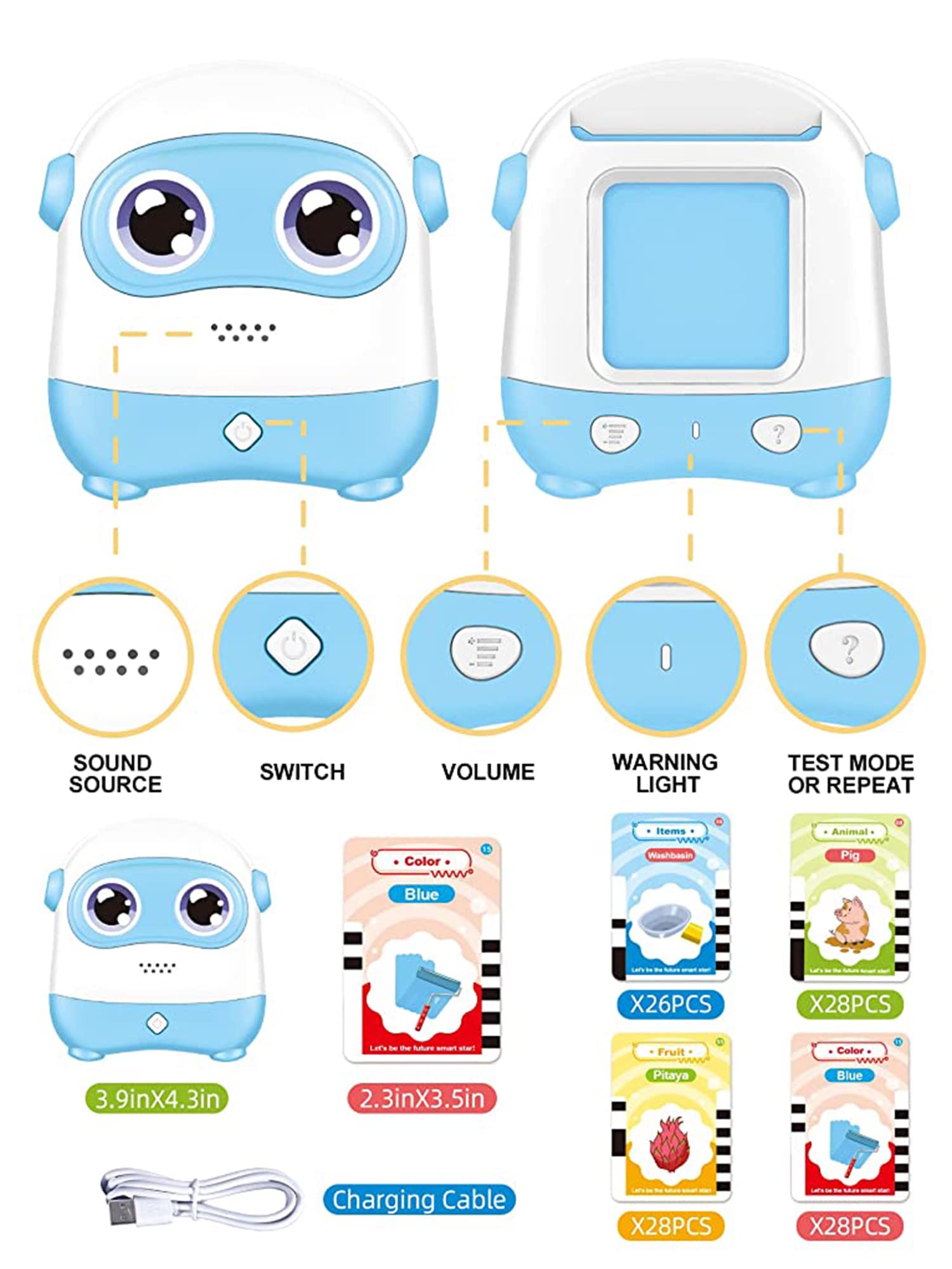 SNOWIE SOFT Talking Flash Cards Learning Toys for Kids with 120 Cards and Quiz Mode | Rechargeable Reading Machine