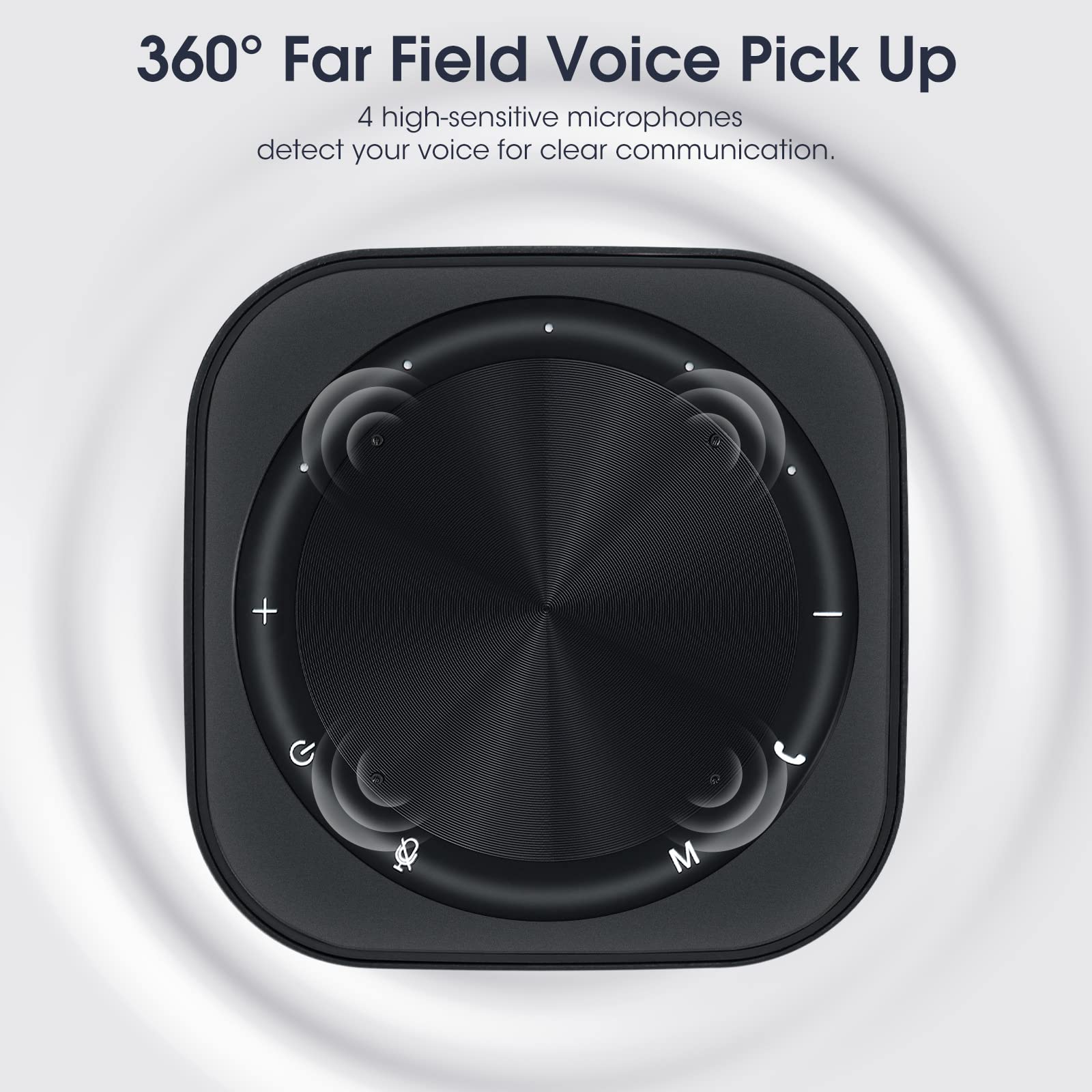 Verilux Omnidirectional Conference Speaker for Home Office with Built in 4 Mic Voice Pickup and Noise Reduction