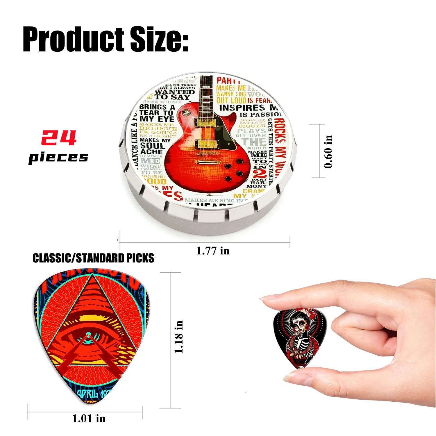 ZIBUYU Guitar Picks 36PCS for Bass Electric and Acoustic with 3 Thickness PVC Design | One Piece Anime Theme