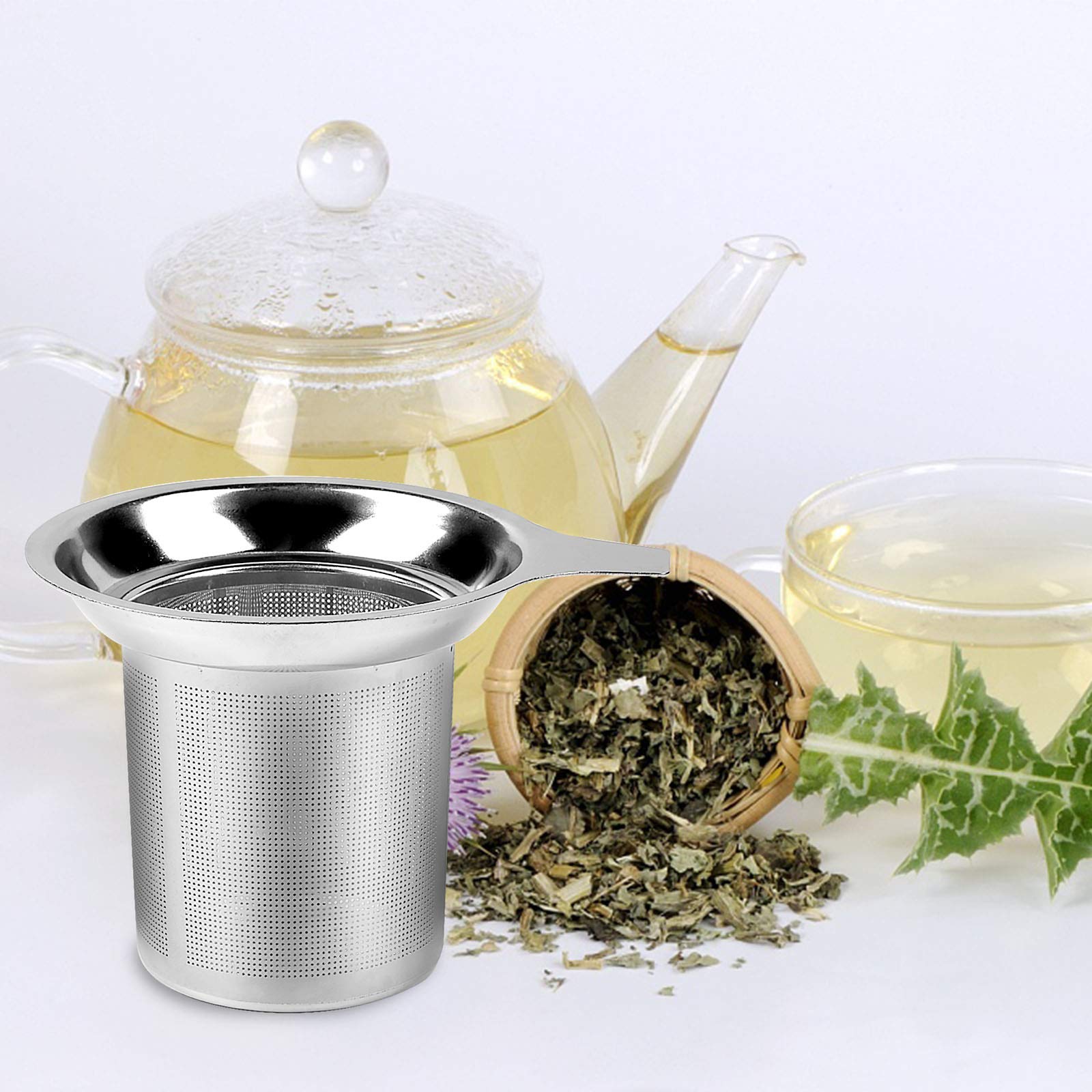 Zibuyu Tea Strainer for Teapots and Cups with 8.8cm Opening | Fine Mesh Stainless Steel Filter