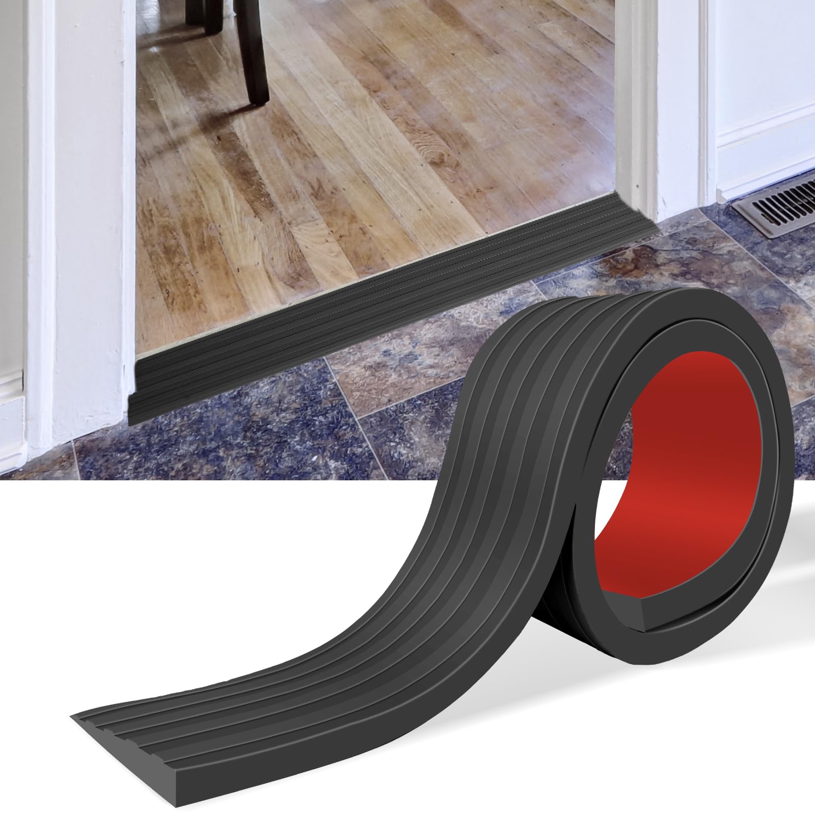 MAYCREATE Threshold Ramps for Doorways with Self Adhesive Rubber Surface | Indoor Entry Support