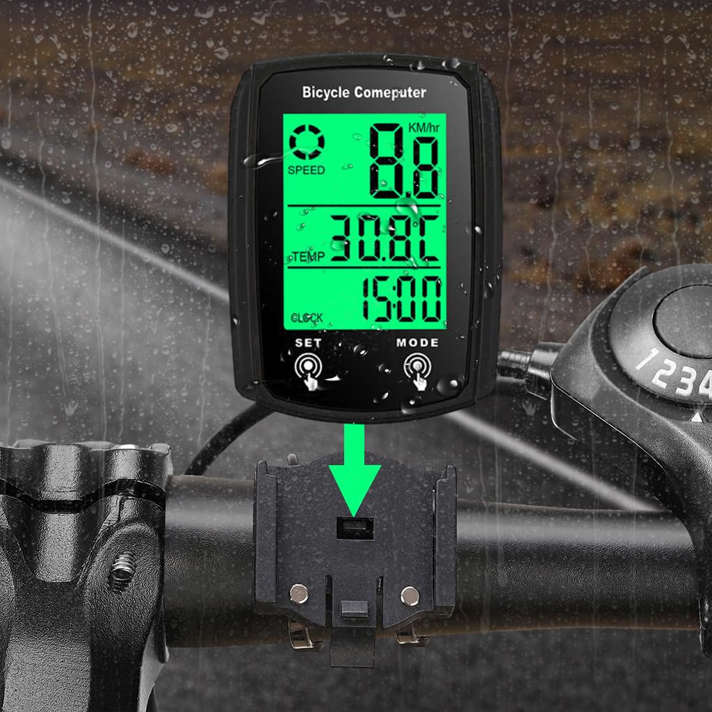 Proberos® Bike Computer and Bicycle Odometer Wired KM/H Bike Speedometer with Automatic Wake-Up Cycling Speed Tracker