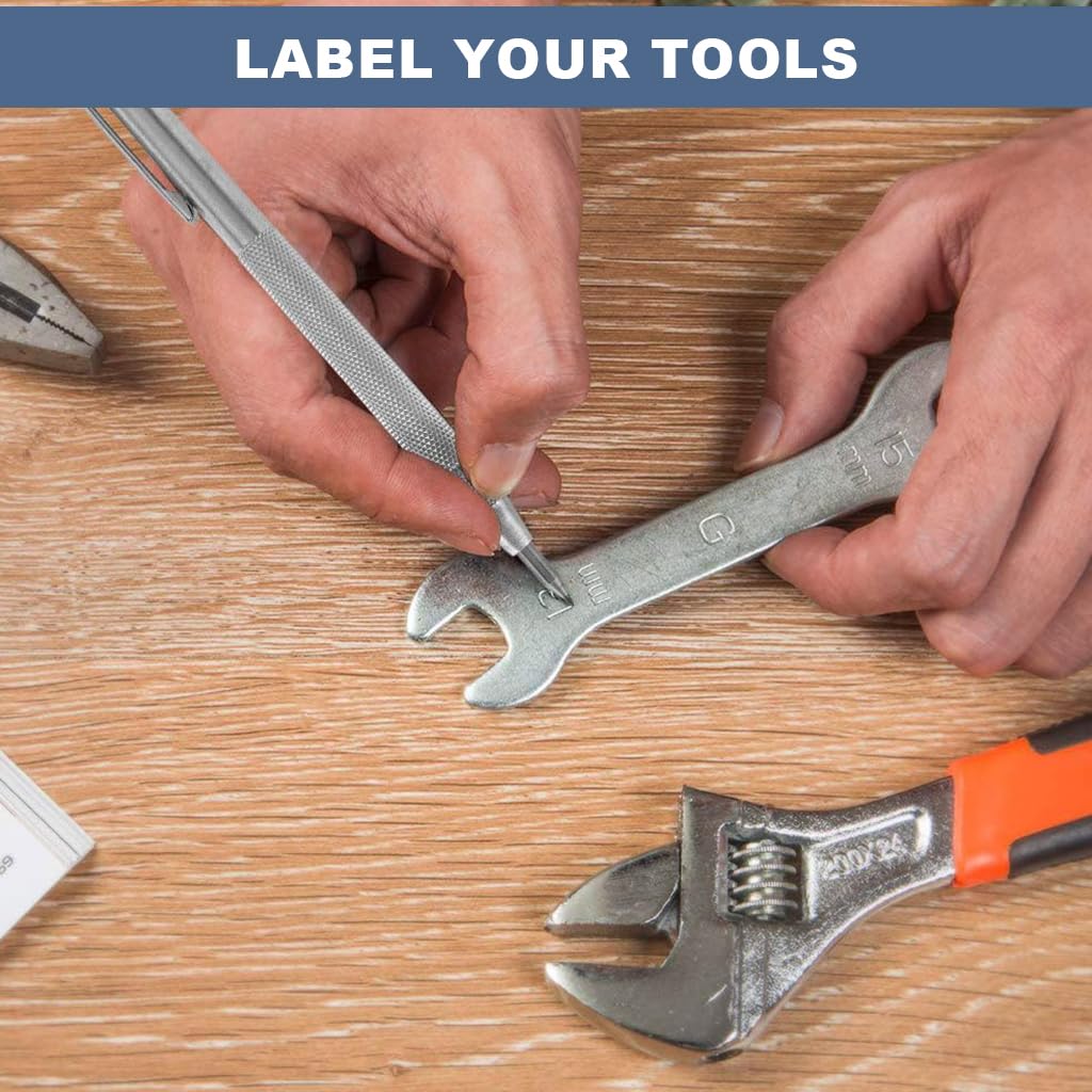 Serplex Tungsten Scriber Set for Glass Metal and Ceramics with Magnet Cap and 10 Tips | Anti Slip Grip