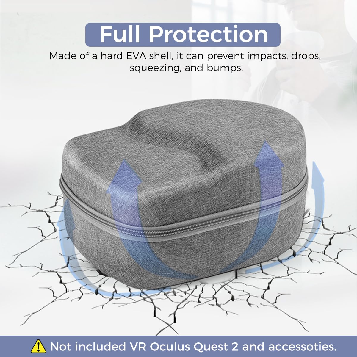 Retear Hard Carrying Case for Meta Quest 3 2 Pro Pico 4 with Dual Zipper and EVA Shell | Shockproof Travel Protection