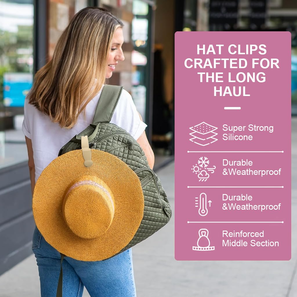 MAYCREATE Elastic Hat Clip for Travel with Strong Magnetic Closure and Silicone Grip | 2 Pack