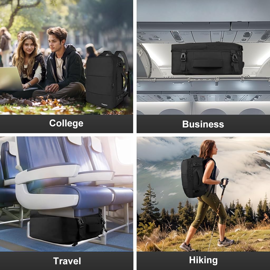 GUSTAVE Laptop Backpack for Travel with USB Charging Port and 20–35L Expandable Capacity