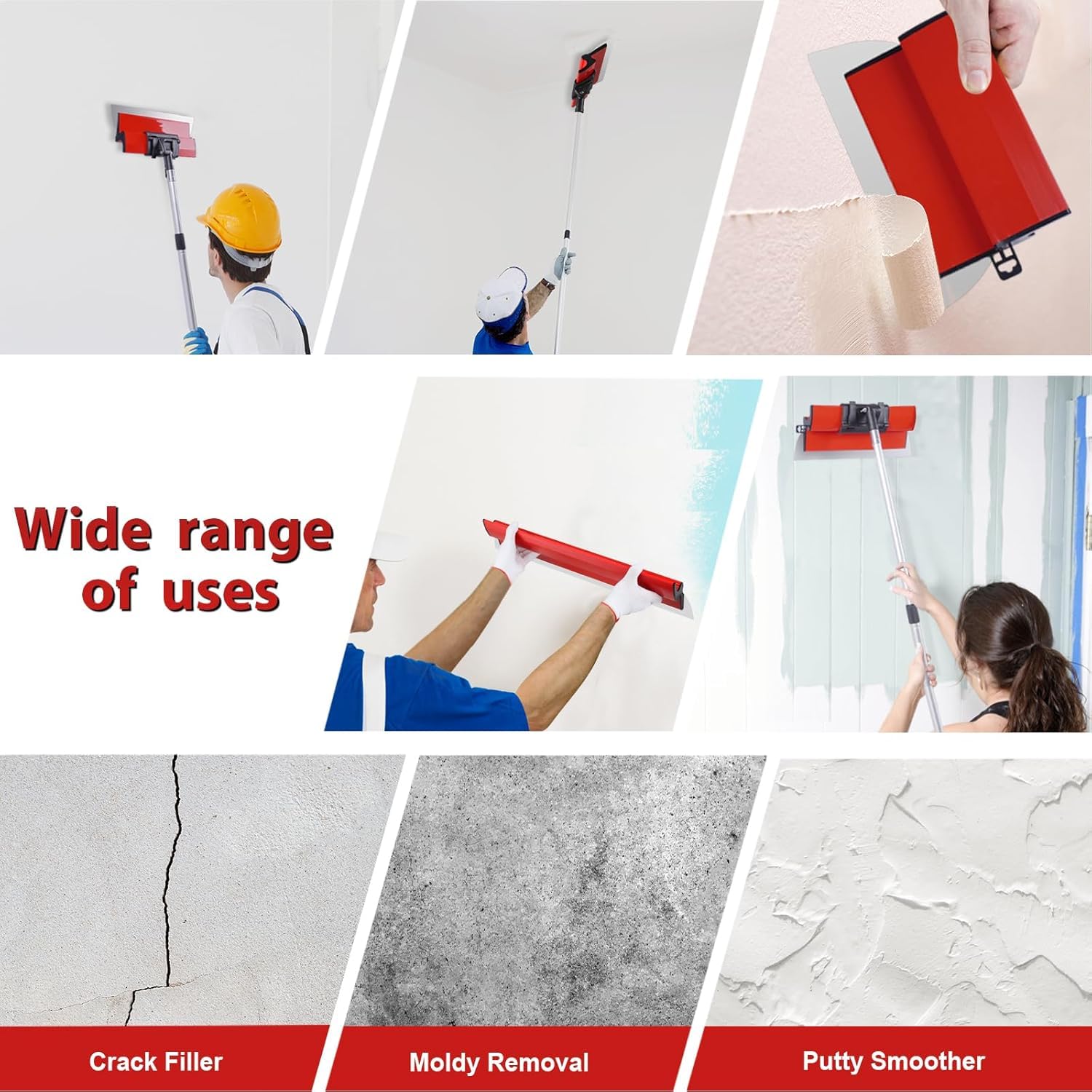 Serplex Skimming Blade for Drywall Finishing with Ergonomic Handle 23.62 in Stainless Steel | 3 PCS