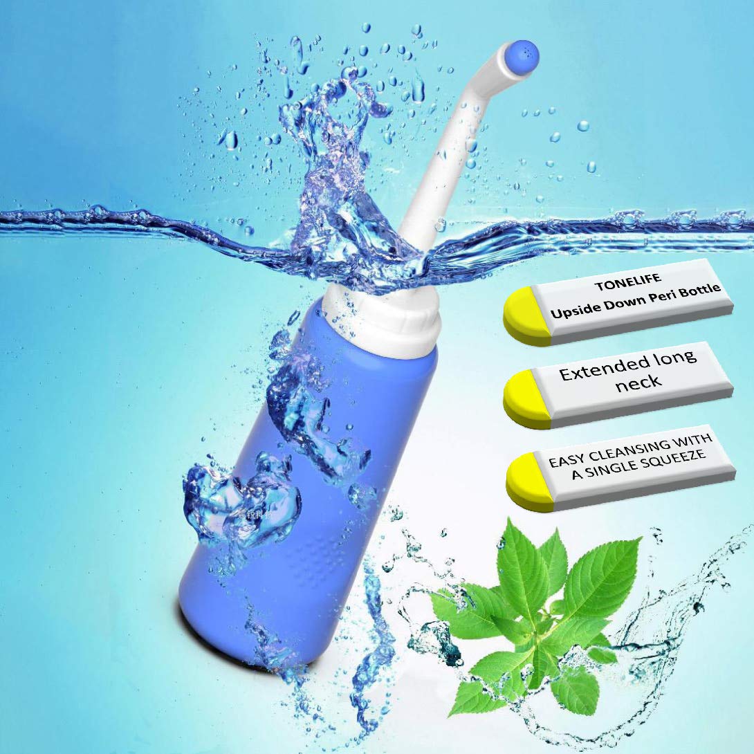 HANNEA Portable Bidet for Toilet and Postpartum Care with 500ml Bottle | Ergonomic Angled Nozzle