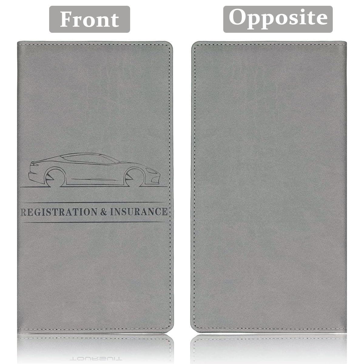 STHIRA Car Document Holder for Registration and Insurance with Bifold Design | 2 Pack PU Leather Organizer