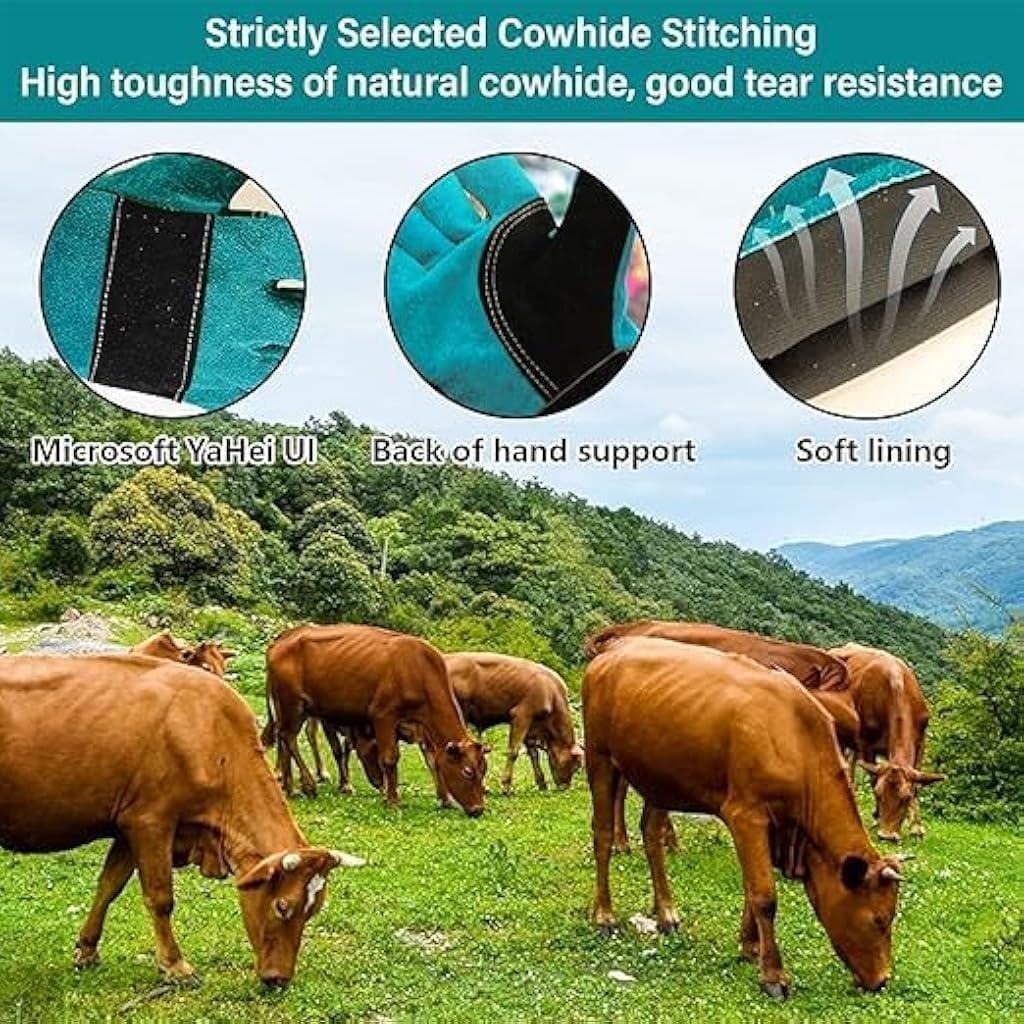 Serplex Animal Handling Gloves with 23.6 Inch Gauntlet Sleeve for Bite and Heat Protection | Cowhide Leather