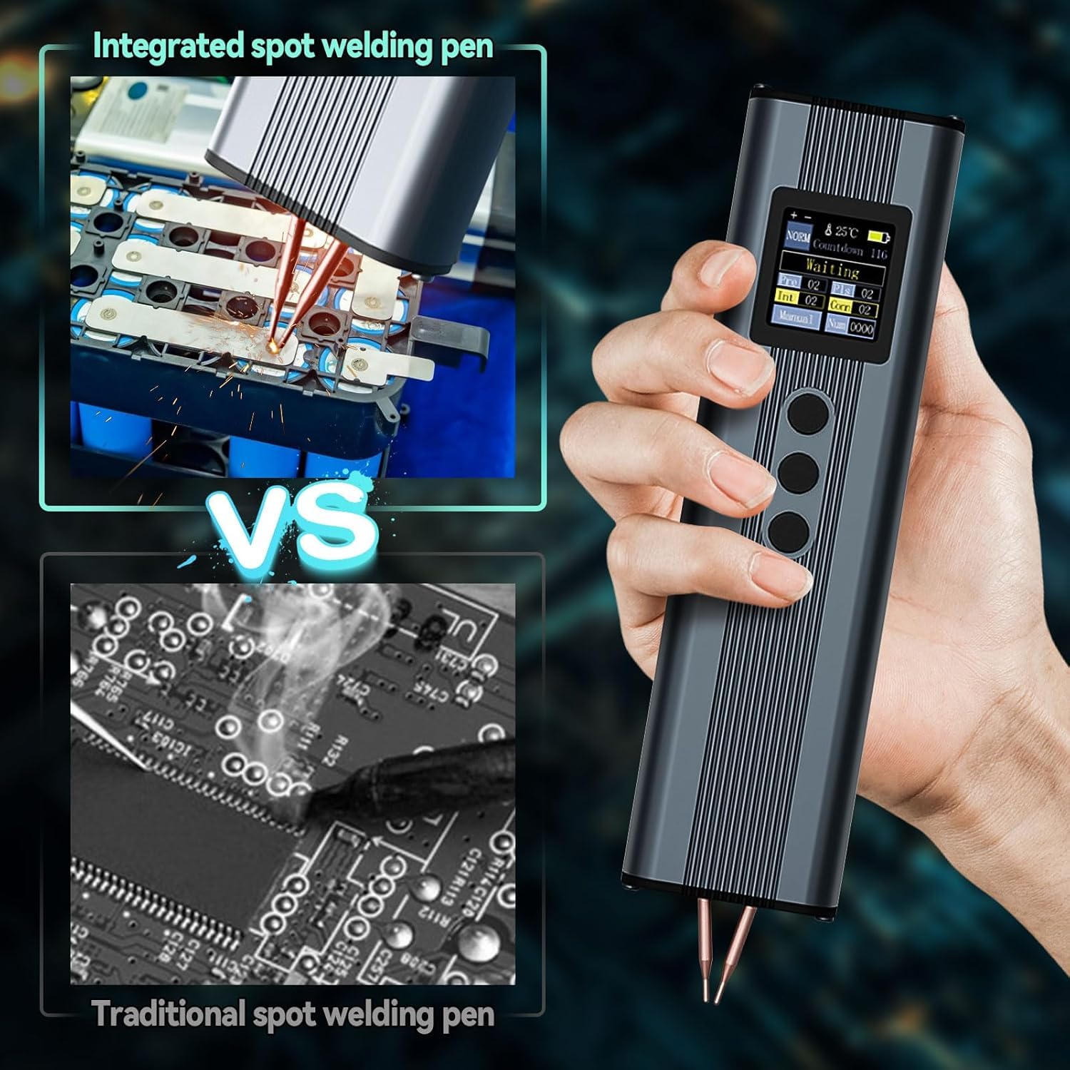 Serplex Spot Welder for Portable Welding Tasks with 11 Gears and LCD Display | 2200mAh USB Rechargeable Aluminum Alloy Machine