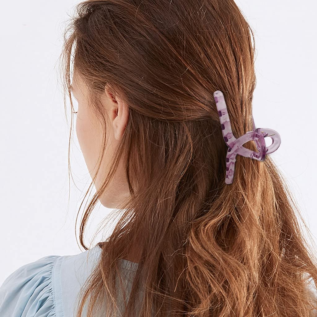 ZIBUYU Hair Clips for Women featuring Non Slip Cross Design | 6 Pcs Acrylic Claw Set