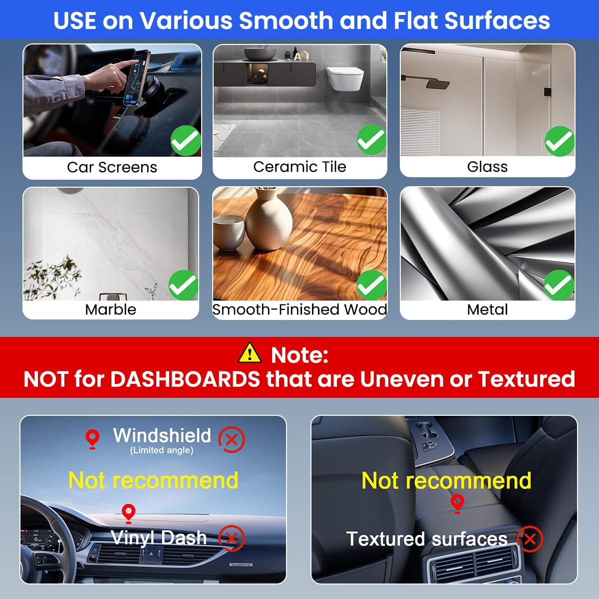 STHIRA Magnetic Phone Holder for Car with 360° Rotating Head and Strong Suction Cup | Compact Travel Mount