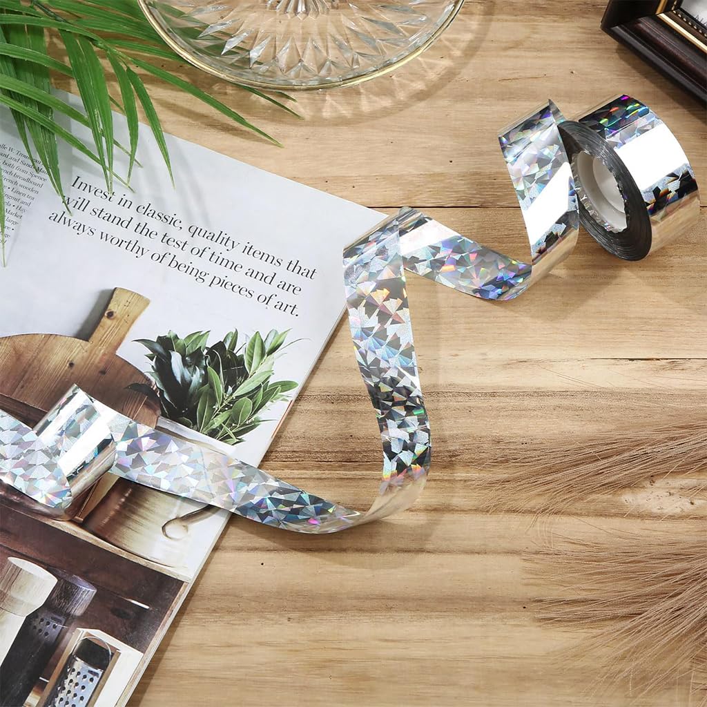 Supvox Bird Scare Tape for Gardens and Balconies with Reflective Surface 2.5cm×80m | Eco Bird Repellent Rolls