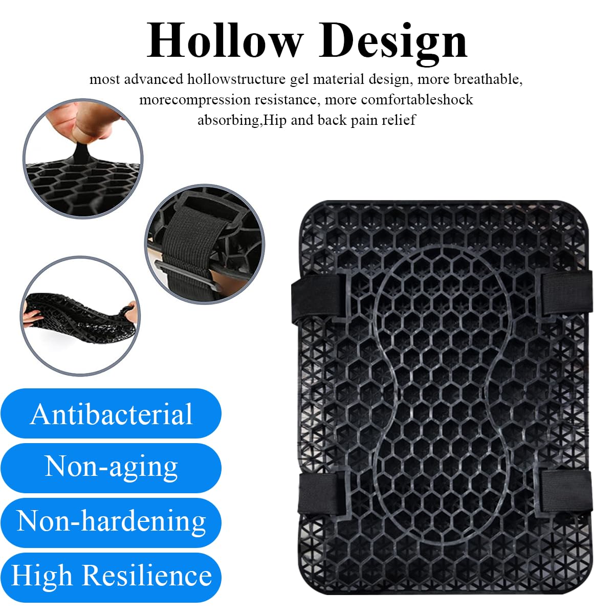 STHIRA Motorcycle Seat Cushion for Long Rides featuring 3D Honeycomb Gel Structure | Anti Slip Breathable Pad