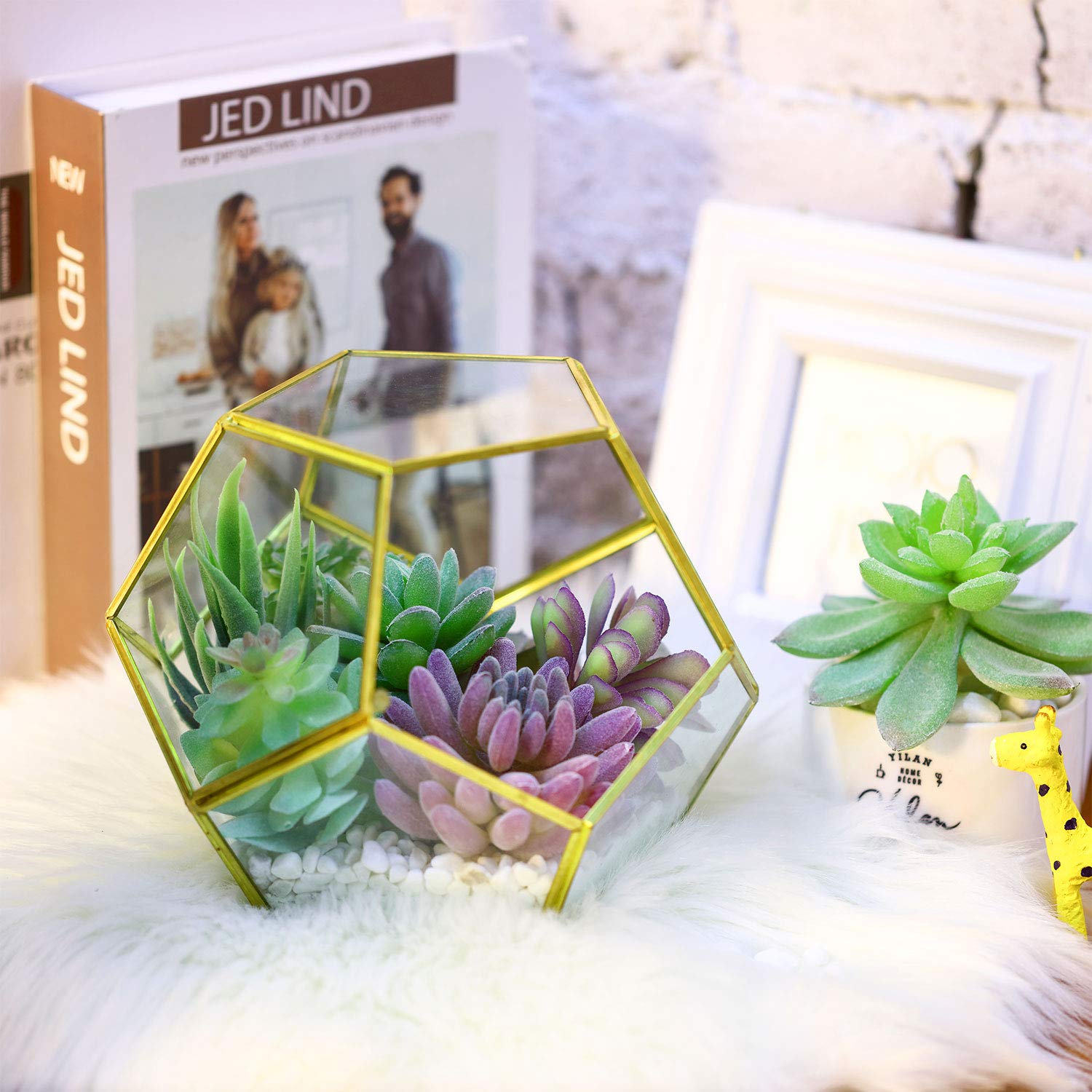 HASTHIP Artificial Plants for Home Decor with 8Pcs Textured PVC Succulents | Indoor DIY Arrangements