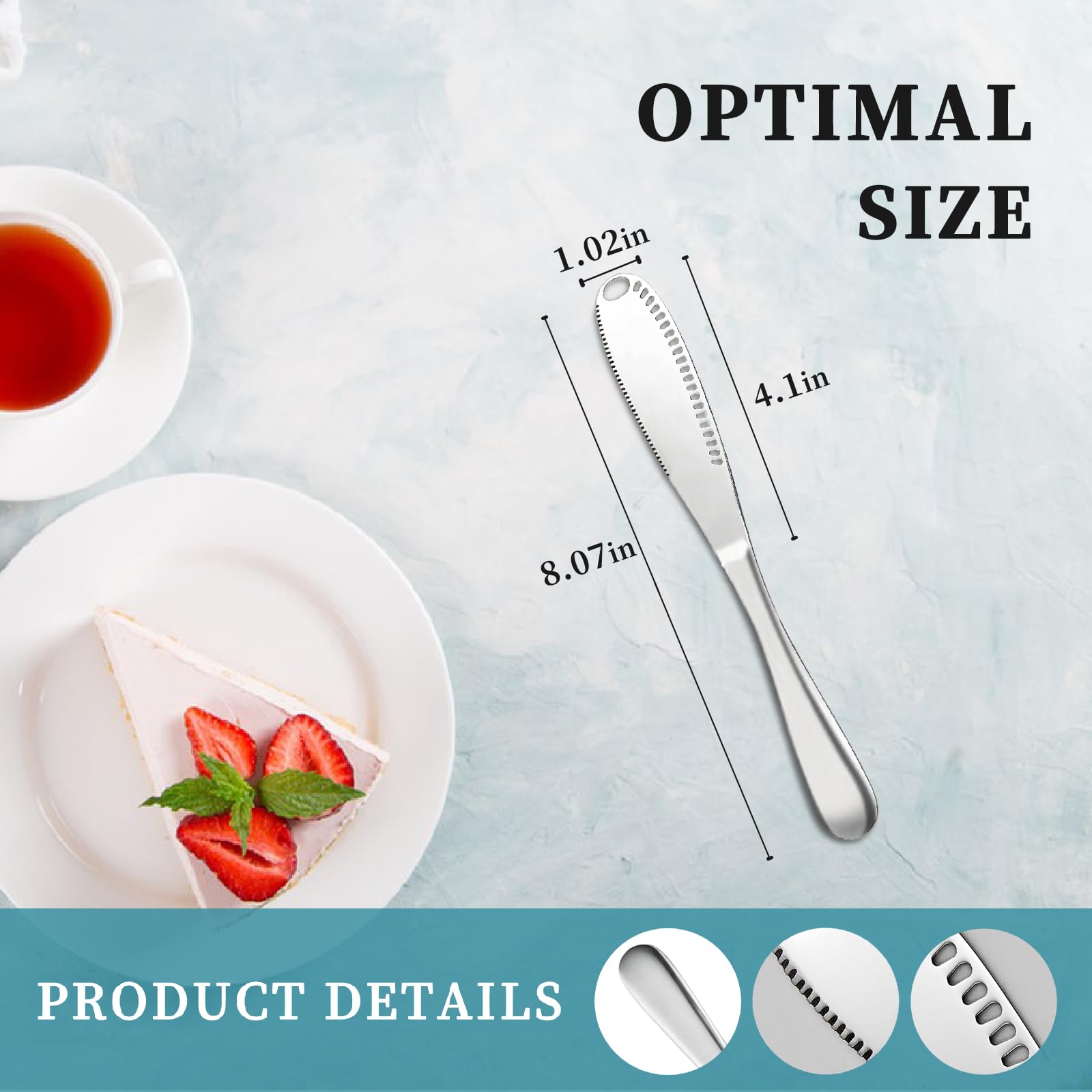HASTHIP® 2 Pcs Butter with Holes, 3 in 1 Stainless Steel Spreader Knife, Cold Butter Spreader