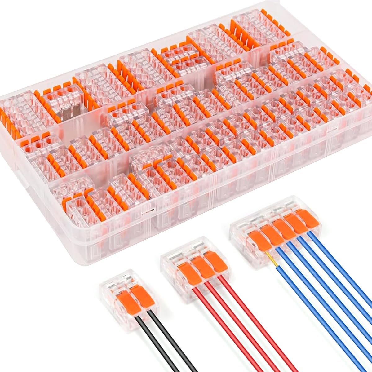 Serplex Cable Connectors Set for Electrical DIY with 180 pcs and lever nut design | flame-retardant PC housing