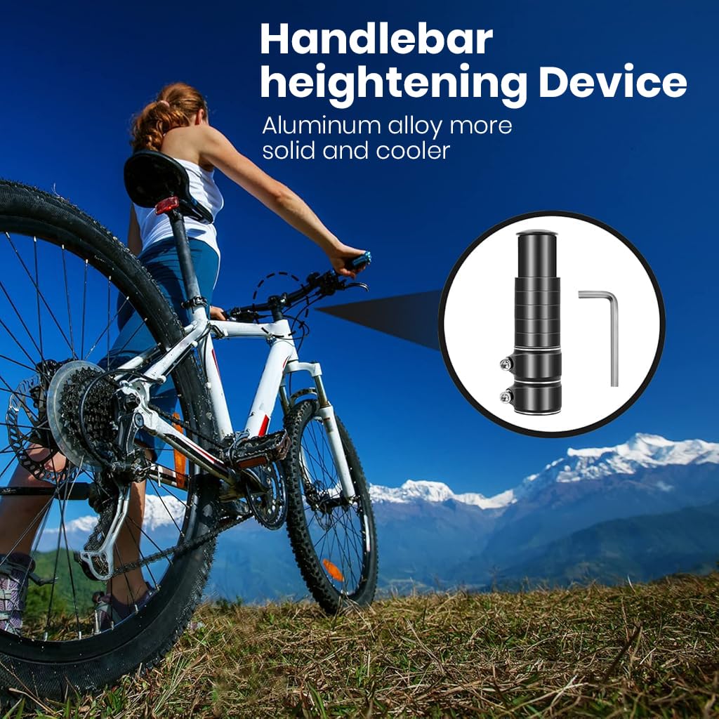 Proberos Bike Stem Riser for Road and Mountain Bikes with Double Screw Lock | 10 cm Adjustable Aluminum Alloy Handlebar Extension