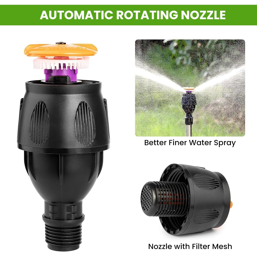 HASTHIP Garden Rotating Tripod Sprinkler for Lawn and Yard with 22 in Stand | 360° Adjustable Watering System