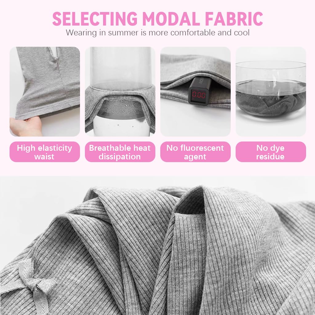 SNOWIE SOFT Modal 3/4 Pants for Girls with Elastic Waist and Decorative Bow | Grey 140cm