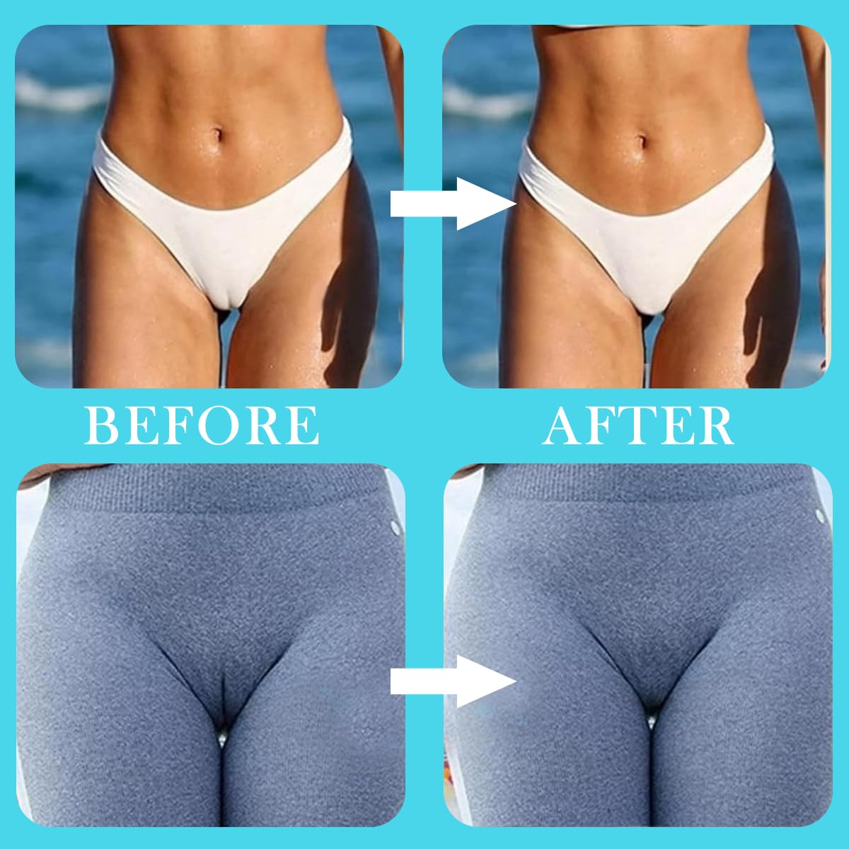 HANNEA Camel Toe Concealers for Swimwear with Waterproof Adhesive Silicone Pads | Reusable Pack of 2