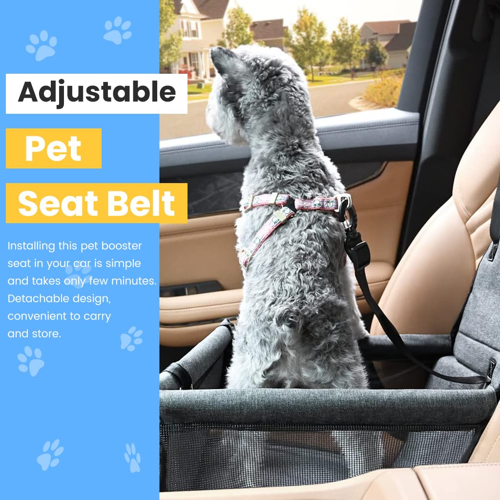 Qpets® Seat Cover for Car Dog, Car Seat Small Pet Car Seat Pet Booster Seat in Car with Waterproof Pad Portable Travel Dog Car Seat Basket for Medium Small Dog