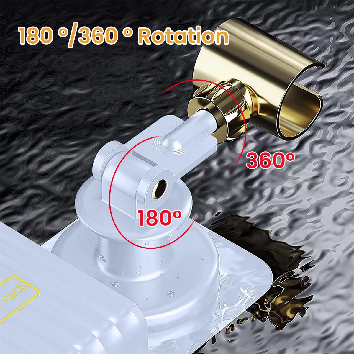 HASTHIP Hair Dryer Holder for Bathroom with 360° Rotatable Grip and Self Adhesive Storage Box