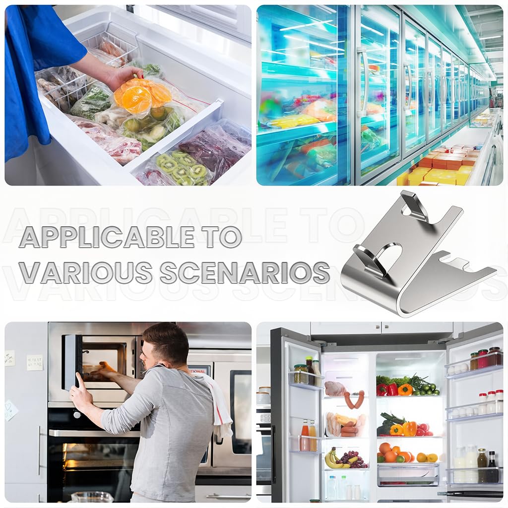 Supvox Freezer Wire Shelf Mount Clips 10Pcs with Clip On Design and Stainless Steel Build