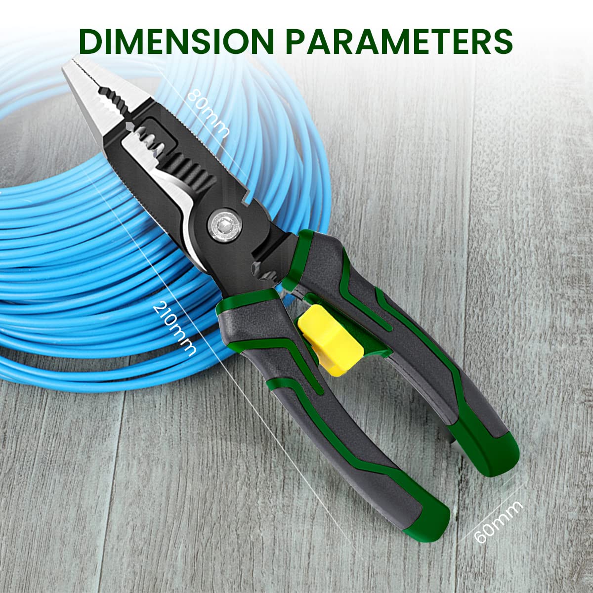 ZIBUYU Wire Stripper for Electric Cable Work with TPU Anti Slip Handle and AWG 10/12/14 Range