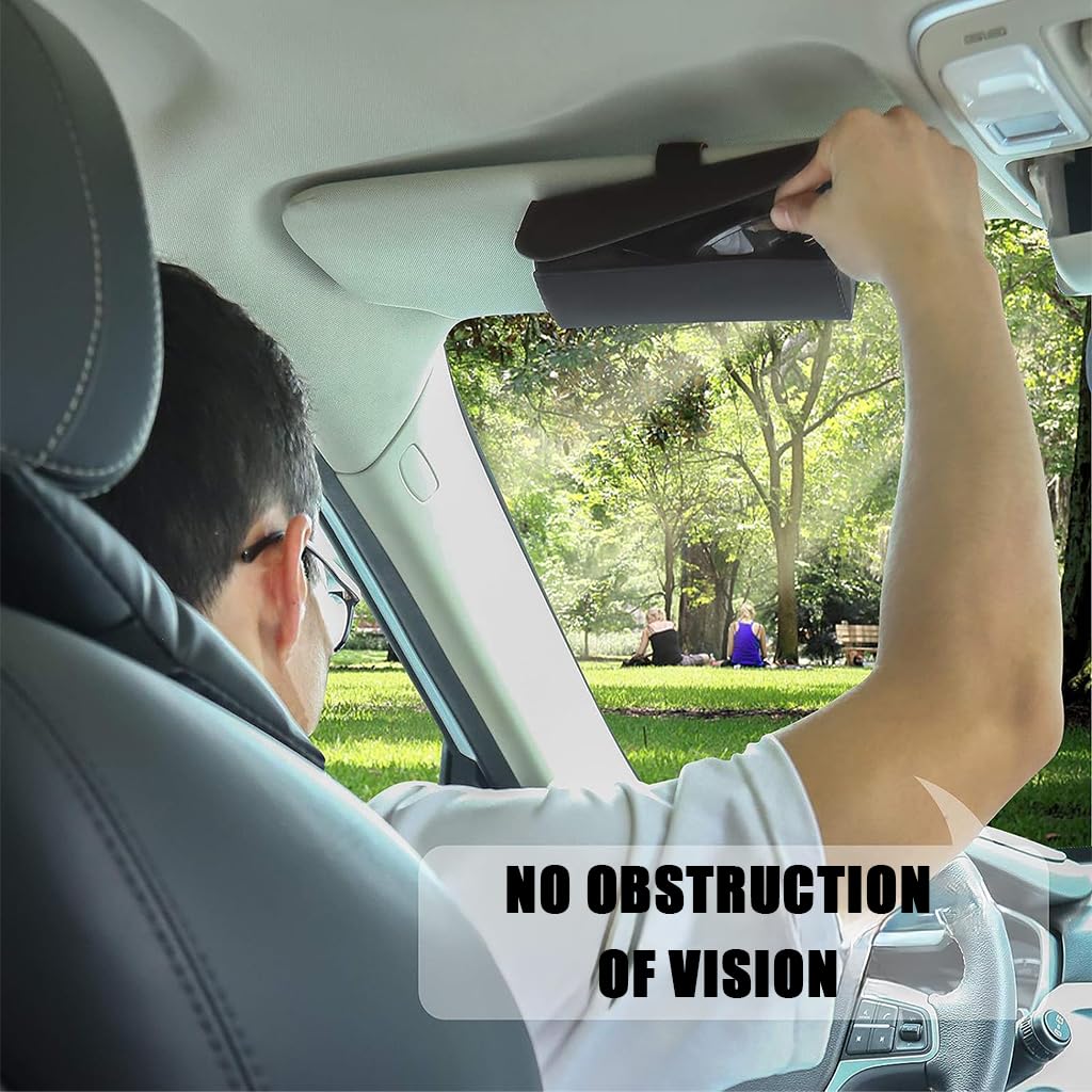 STHIRA Sunglasses Holder for Car featuring Magnet Closure and PU Leather Case 2PCS