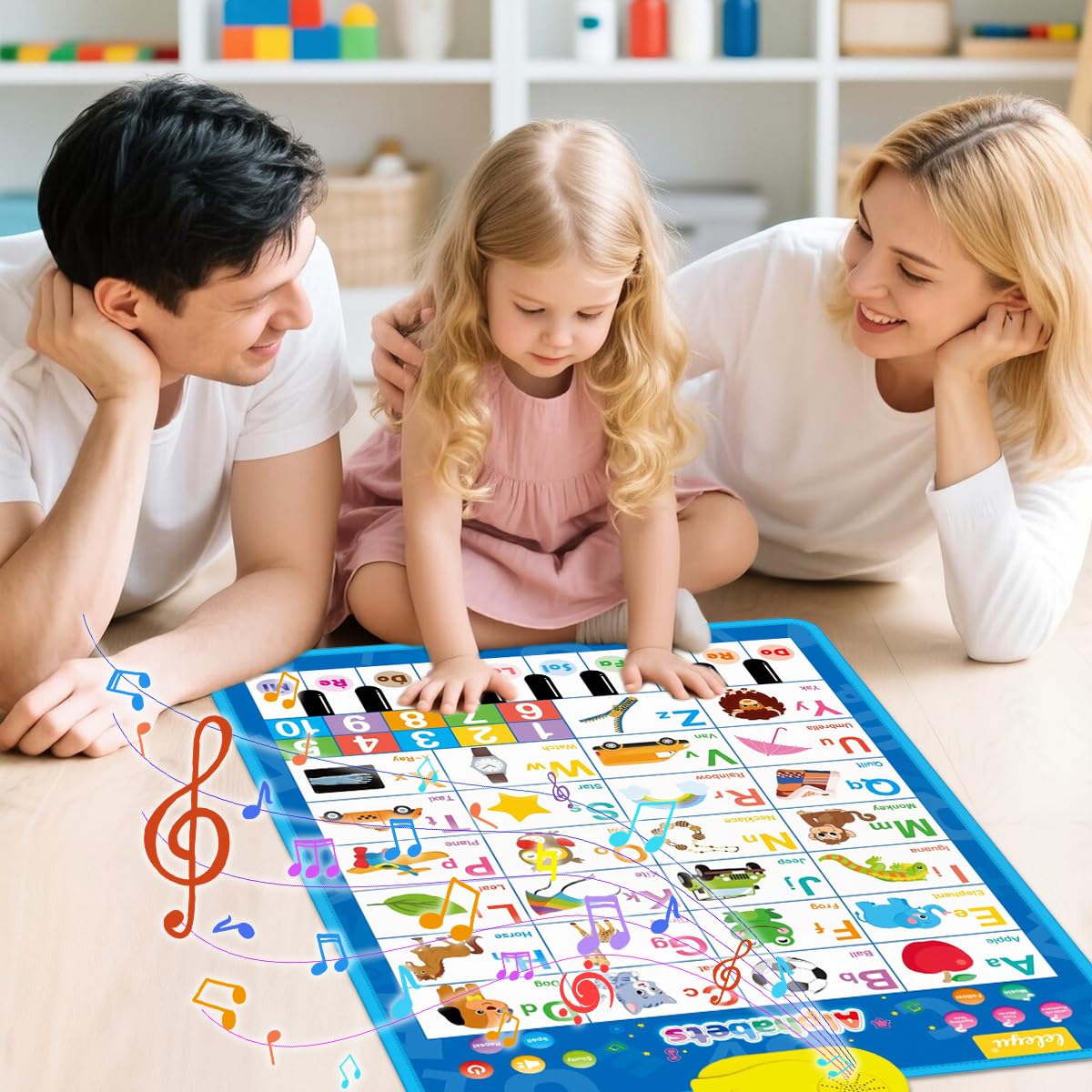 PATPAT Intelligent Book for Kids with Audio Alphabet Learning 41x55.5 cm | Blue Toddler Toy
