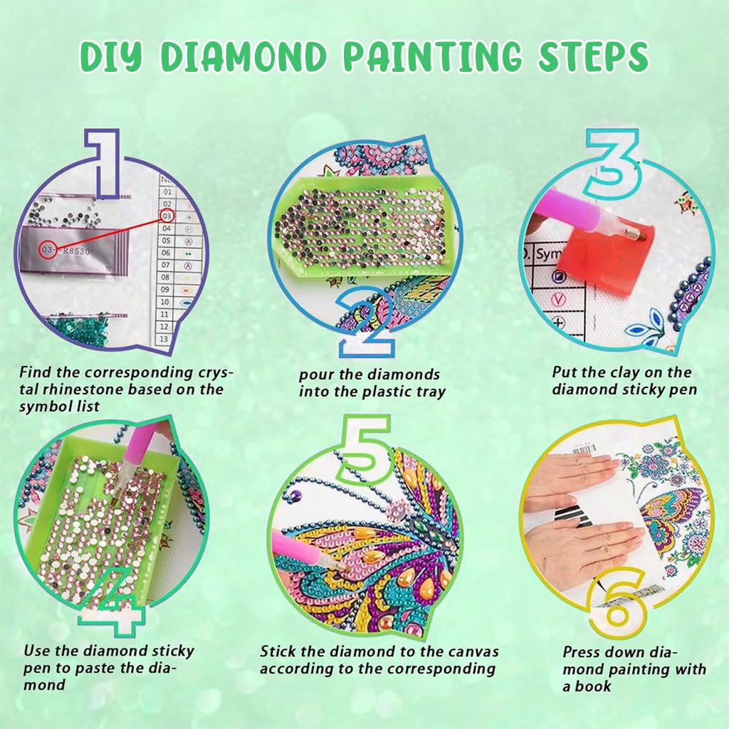 HASTHIP 5D Diamond Painting Kit for DIY Home Decor with Horse Design 12x12 in | 3PCS Set