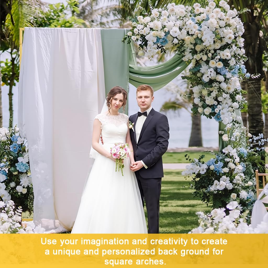 Supvox Wedding Arch Backdrop Stand for Parties and Ceremonies with 9.8 ft Iron Frame | Golden Adjustable Design