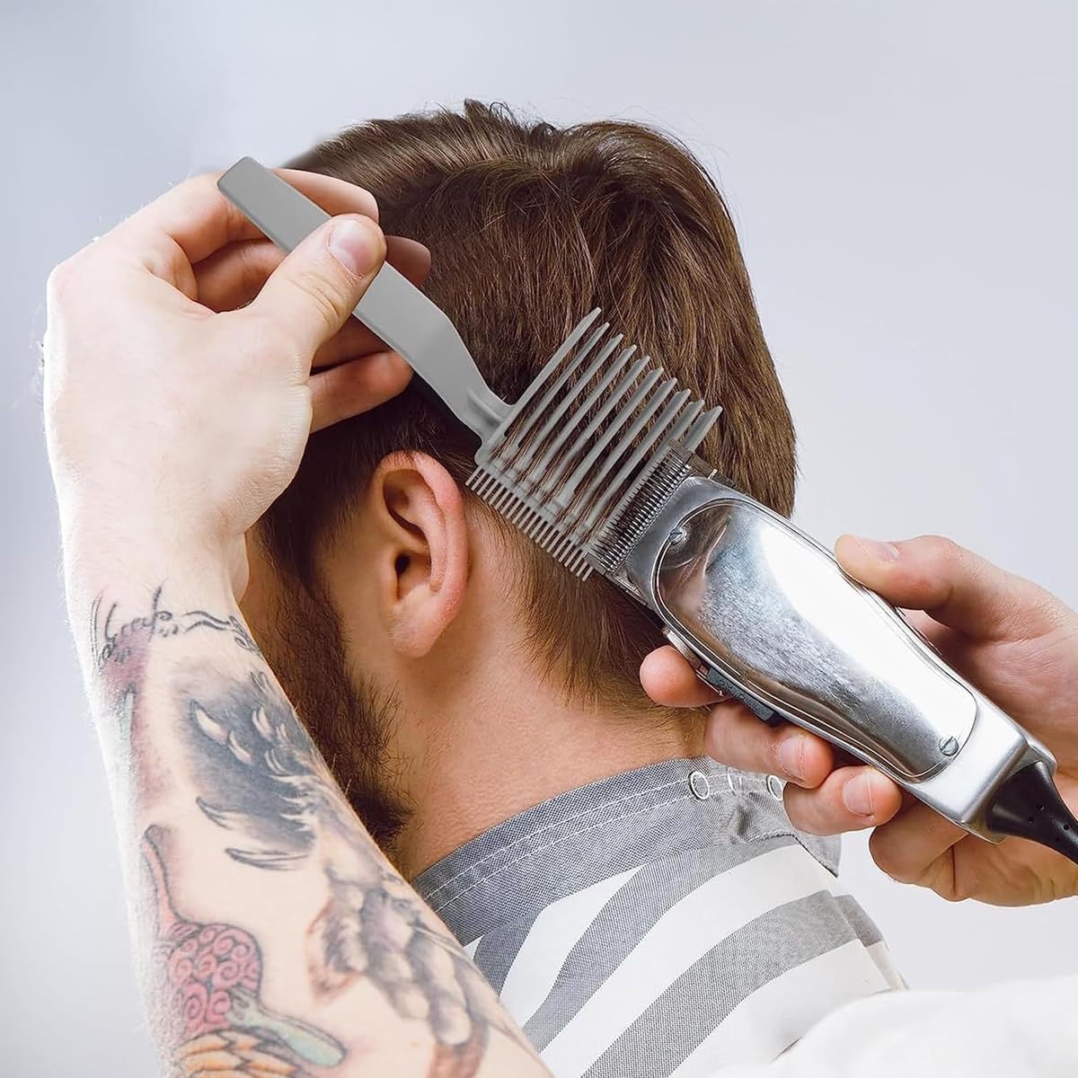 ZIBUYU Hair Cutting Comb for Men with Curved Back & Tapered Teeth | 2Pcs Anti-Static ABS