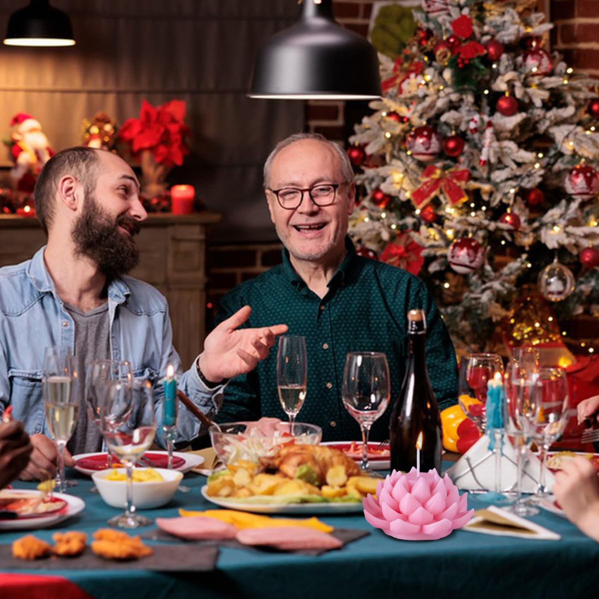 Supvox Lotus Resin Silicone Mold for DIY Candles and Soap with 3.74×1.65 in Size | Food Grade Flexible Material