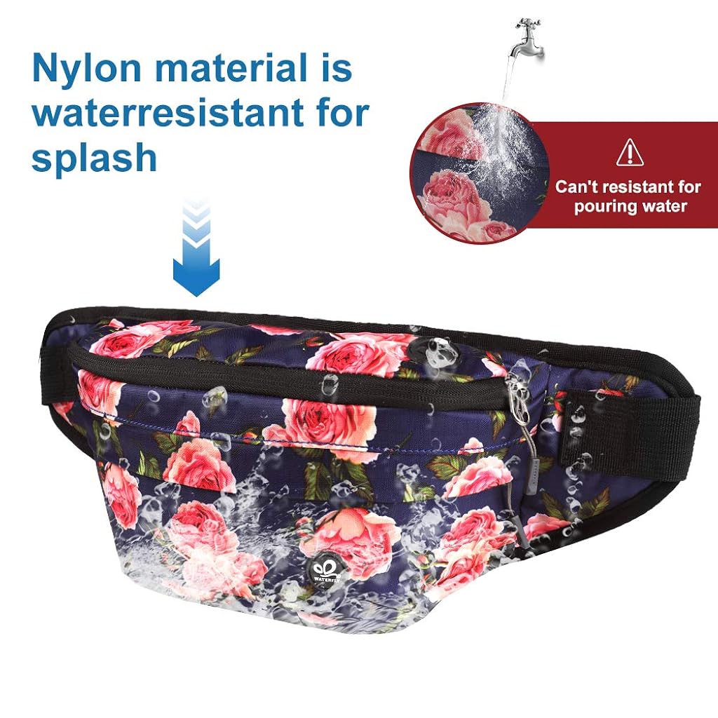GUSTAVE® Waist Bag for Men Women Waterproof Chest Stylish Fanny Pack Lightweight Bum with Adjustable Strap Outdoor Sports Running Hiking Maple Leaf 3 PCS