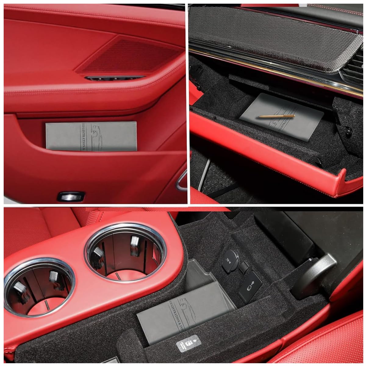 STHIRA Car Documents Holder with 6 Compartments for Registration and Insurance | PU Leather Organizer for Men and Women