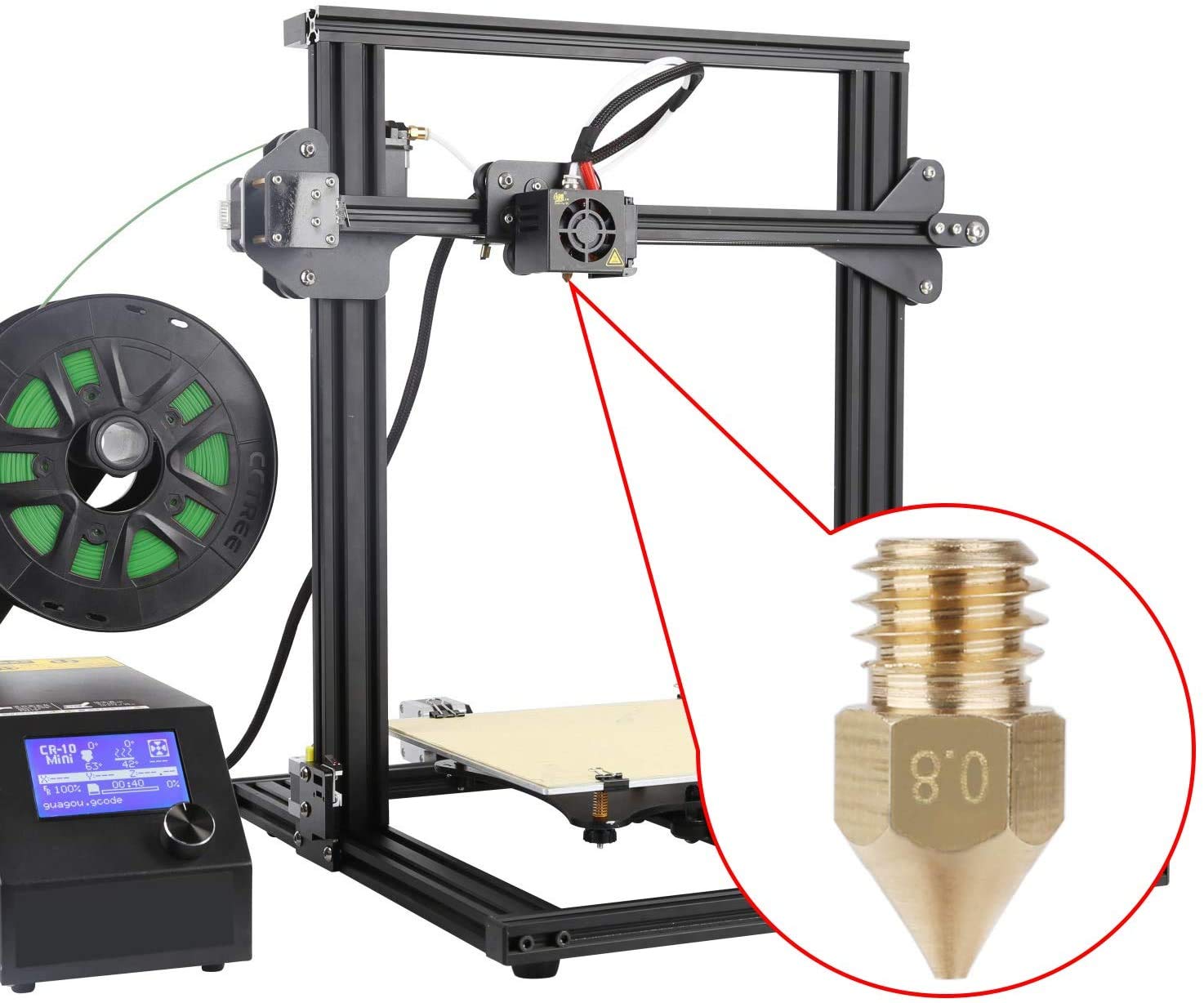 ELEPHANTBOAT 3D Printer Extruder Nozzle for MakerBot & Creality CR 10 with 44PCS Set | 7 Sizes 0.2 to 1.0 mm