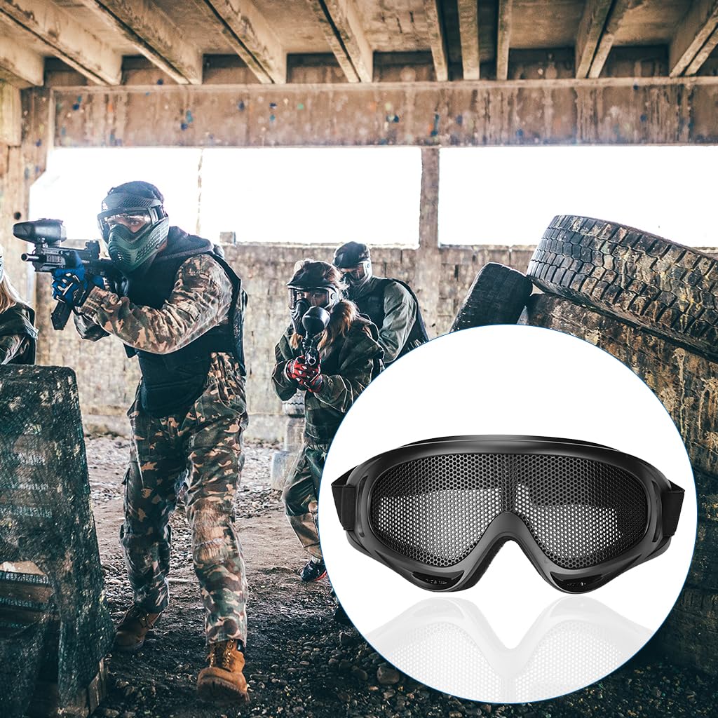 PROBEROS Tactical Mesh Goggles for Airsoft and Paintball featuring 0.7mm Steel Mesh | Anti Fog Eye Protection with Adjustable Strap