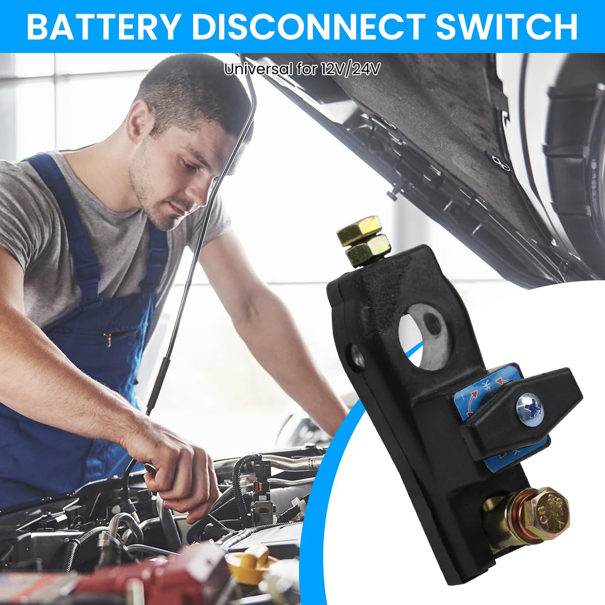 STHIRA Battery Disconnect Switch for 12V 24V Vehicles and Boats featuring Mechanical Cut Off 2PCS