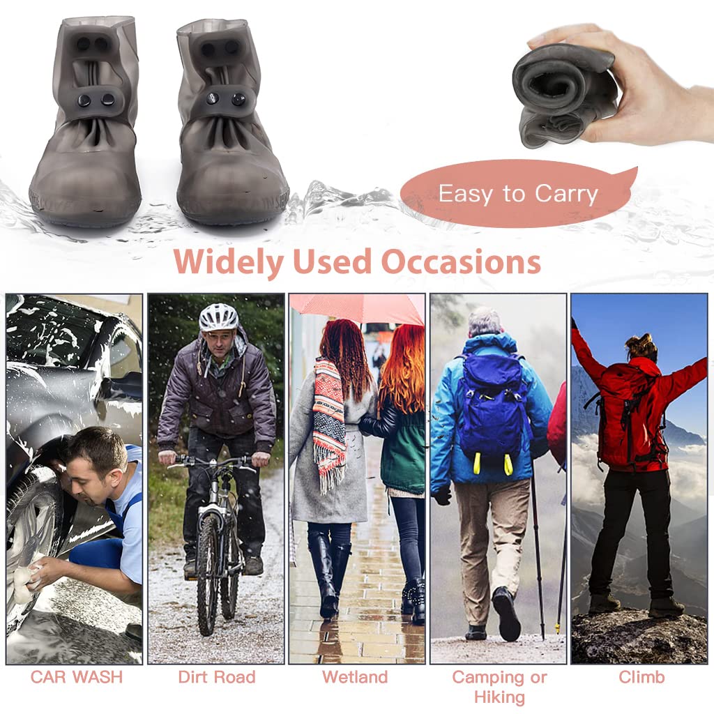 PALAY Silicone Shoe Covers for Rainy Days with Double Snap Closure and TPE Sole | 3 PCS