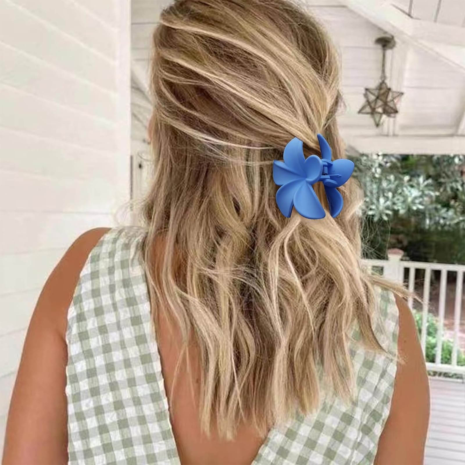 Venzina Claw Clips for Women with Crossing Claws and 3.15 in Floral Design | 5 Pcs Set